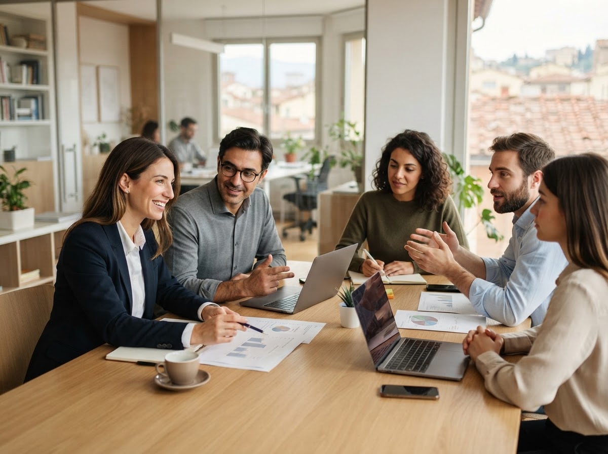 Falco Investenza — team al lavoro sull'analisi dei dati per il supporto alle decisioni di investimento